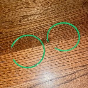 green hoop earrings